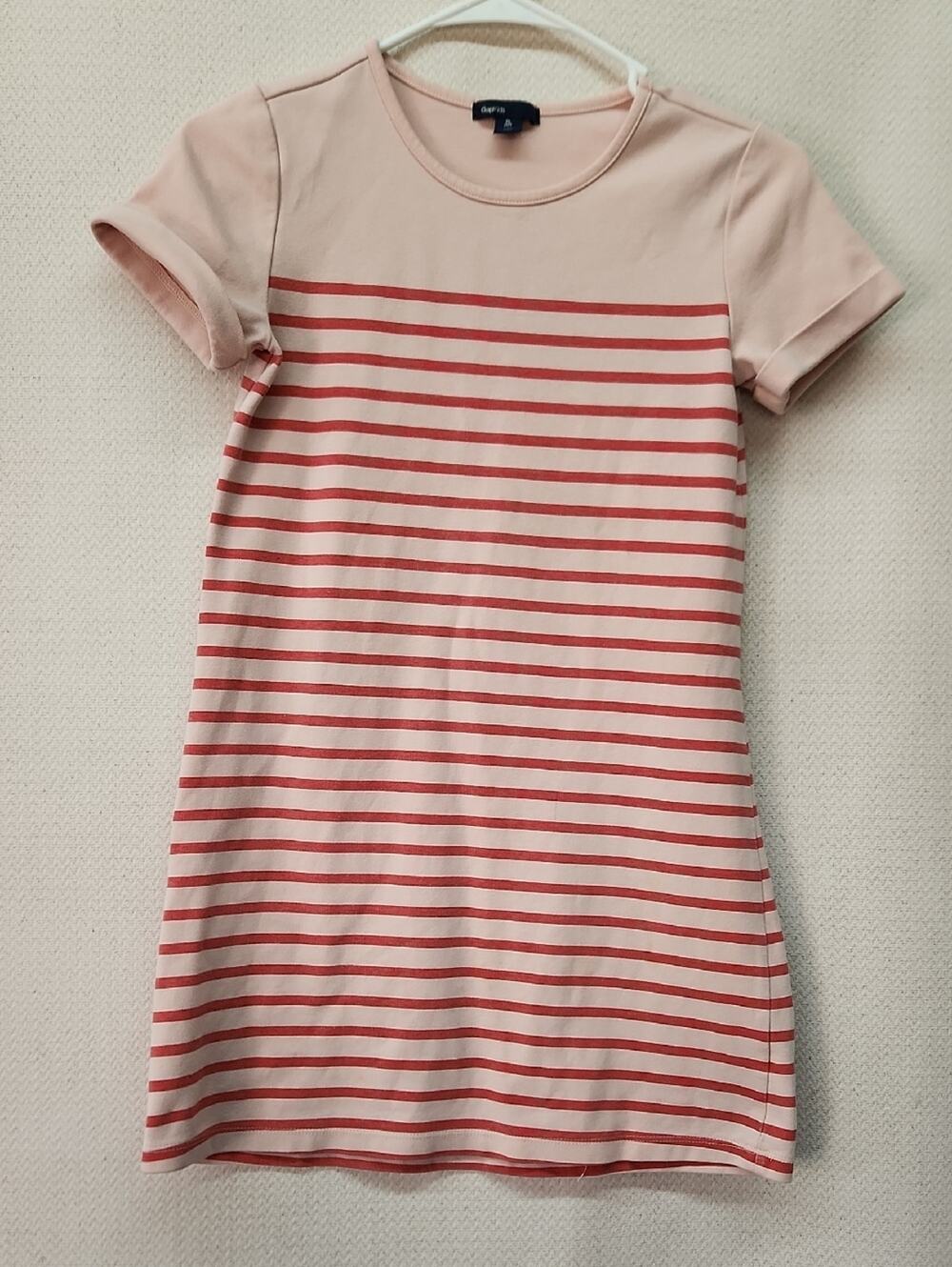 GAP Pink Tee Dress with Red Stripes